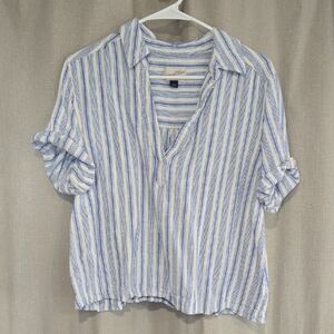 Universal Thread Blue/denim and White Striped Top